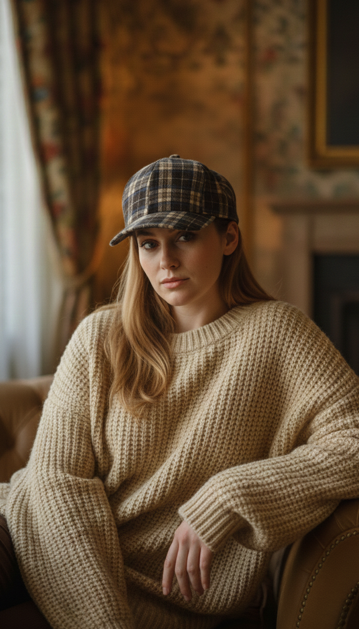 brown-check-cap-1